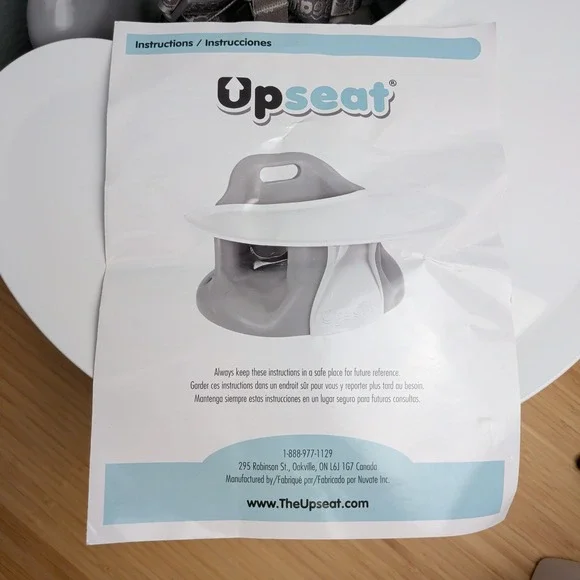 Upseat Baby Floor Seat Booster Chair for Sitting up with Removable Tray Gray - Picture 2 of 7